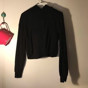 Black cropped hoodie